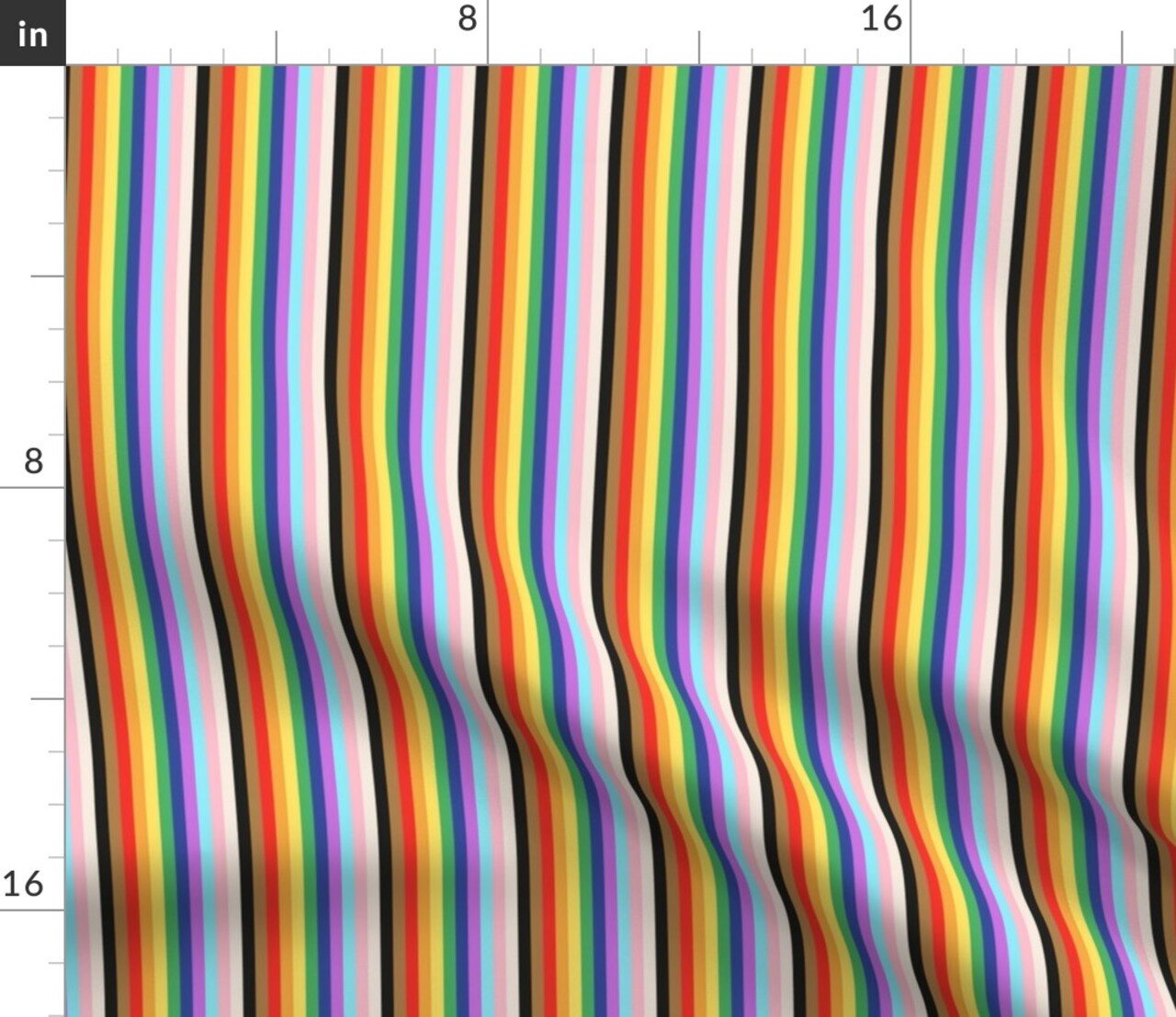 Lgbtqia Queer Pride Rainbow Gay Lesbian Transgender Flag Trans Month Parade Stripes Vertical Stripe Custom Printed Fabric by Spoonflower Various Fabrics by the Yard or Fat Quarter